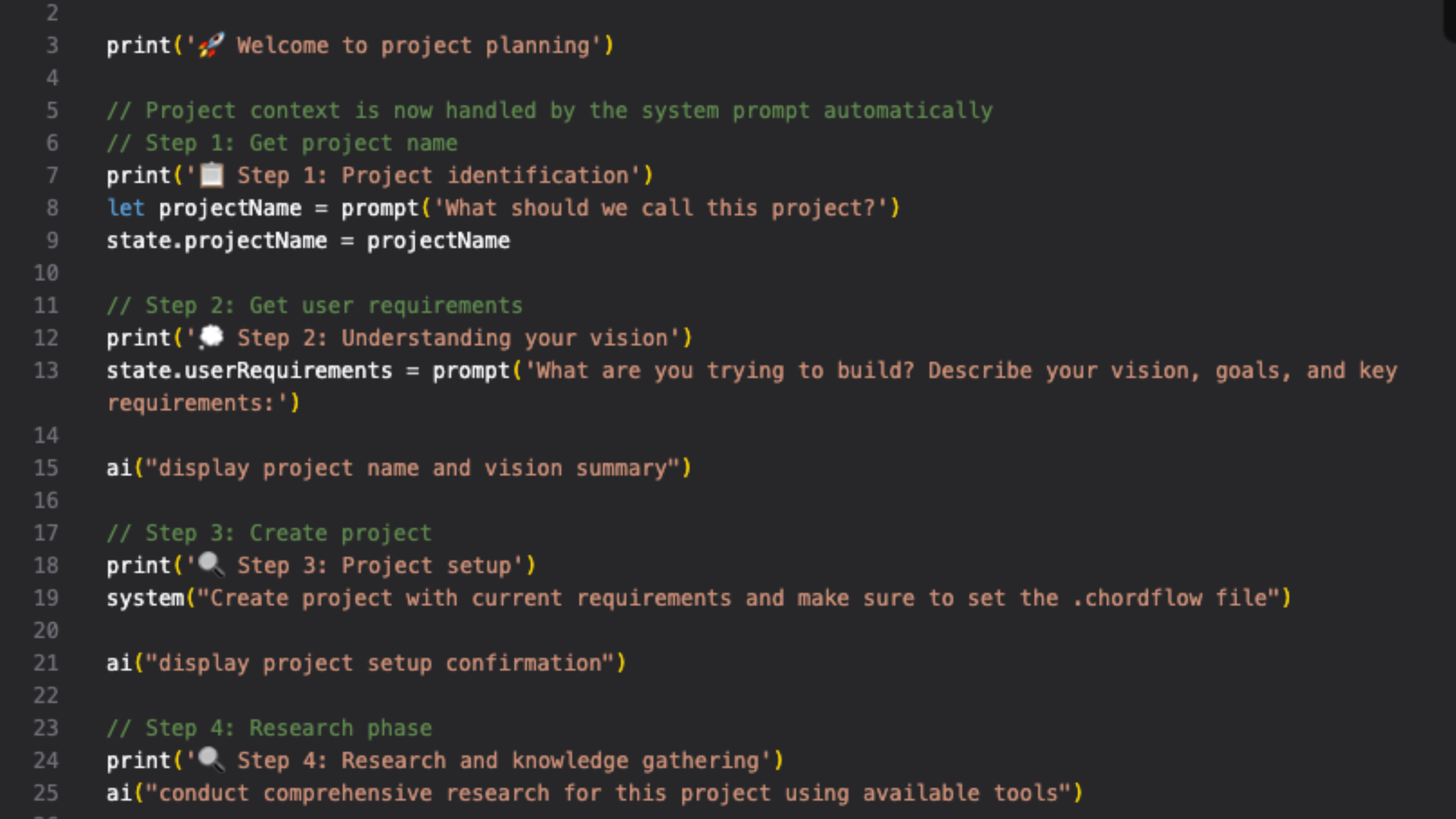 Design Your Workflow - ChordFlow workflow builder interface